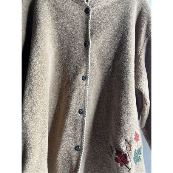 Attraction Size XL Grannycore Fleece Cardigan Jacket Embroidered Flowers - Picture 3 of 12